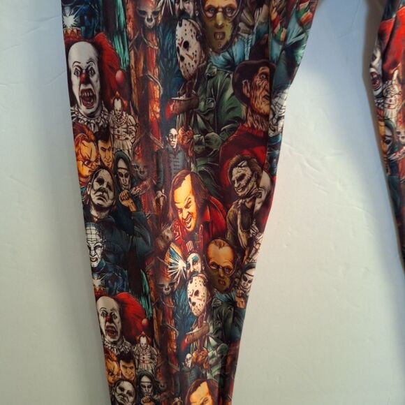 Horror Villains Jogger Athletic Pants Elm Street Freddy Jason Halloween Size S - Picture 4 of 9